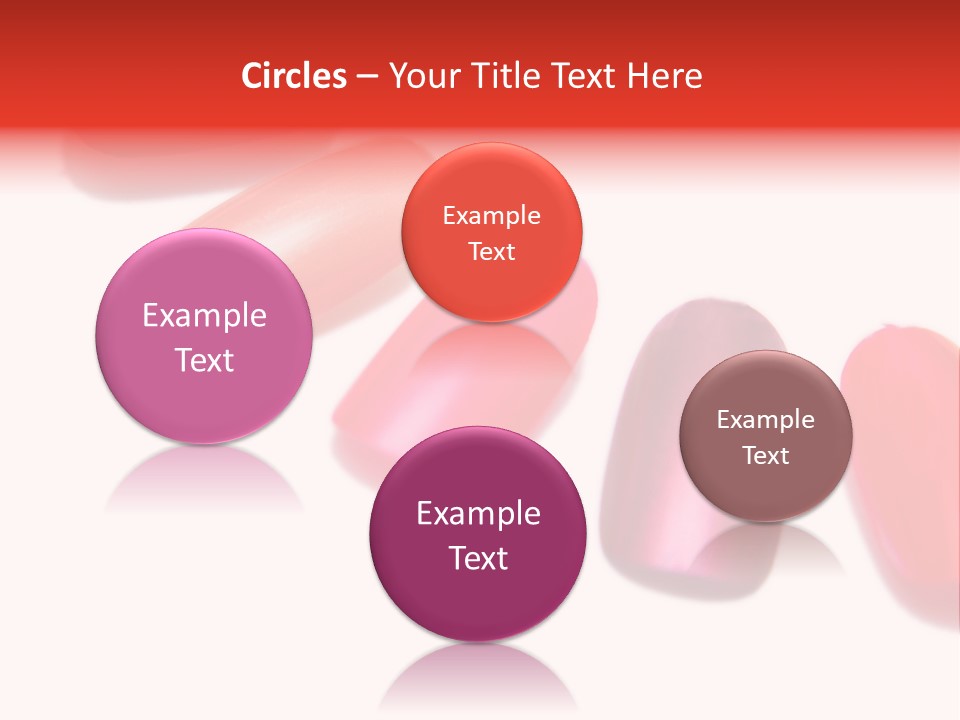 Three Different Shades Of Nail Polish On A White Background PowerPoint Template