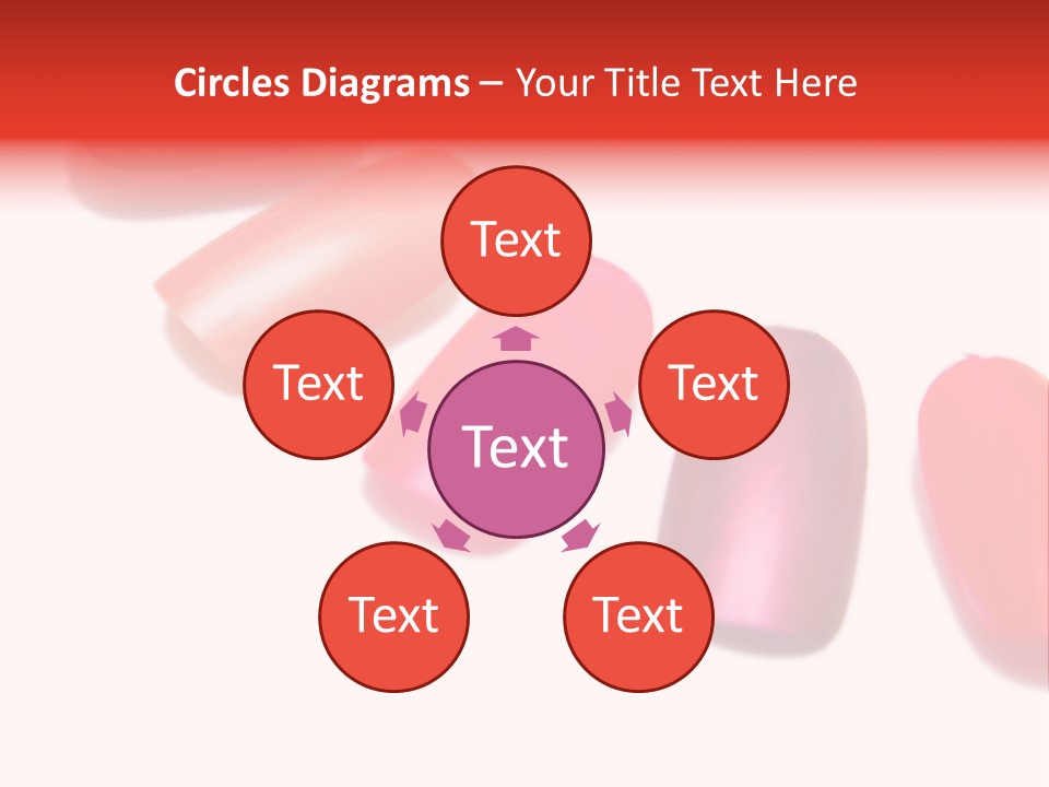 Three Different Shades Of Nail Polish On A White Background PowerPoint Template