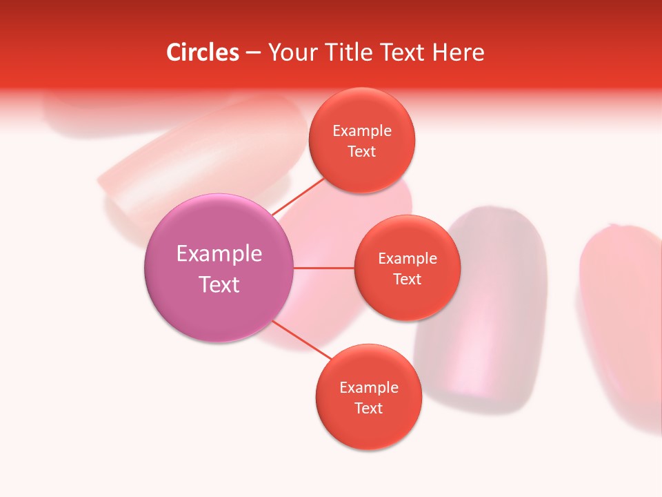 Three Different Shades Of Nail Polish On A White Background PowerPoint Template