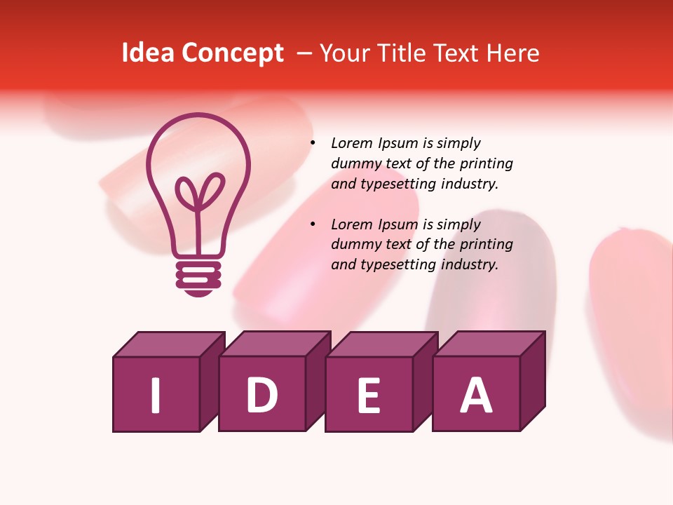 Three Different Shades Of Nail Polish On A White Background PowerPoint Template