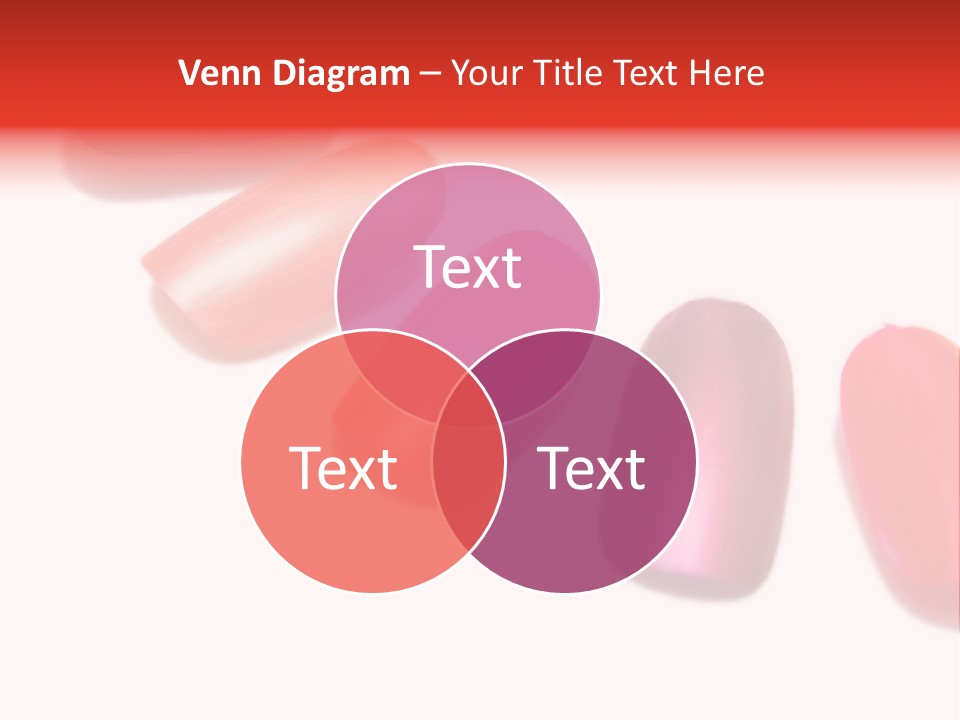 Three Different Shades Of Nail Polish On A White Background PowerPoint Template