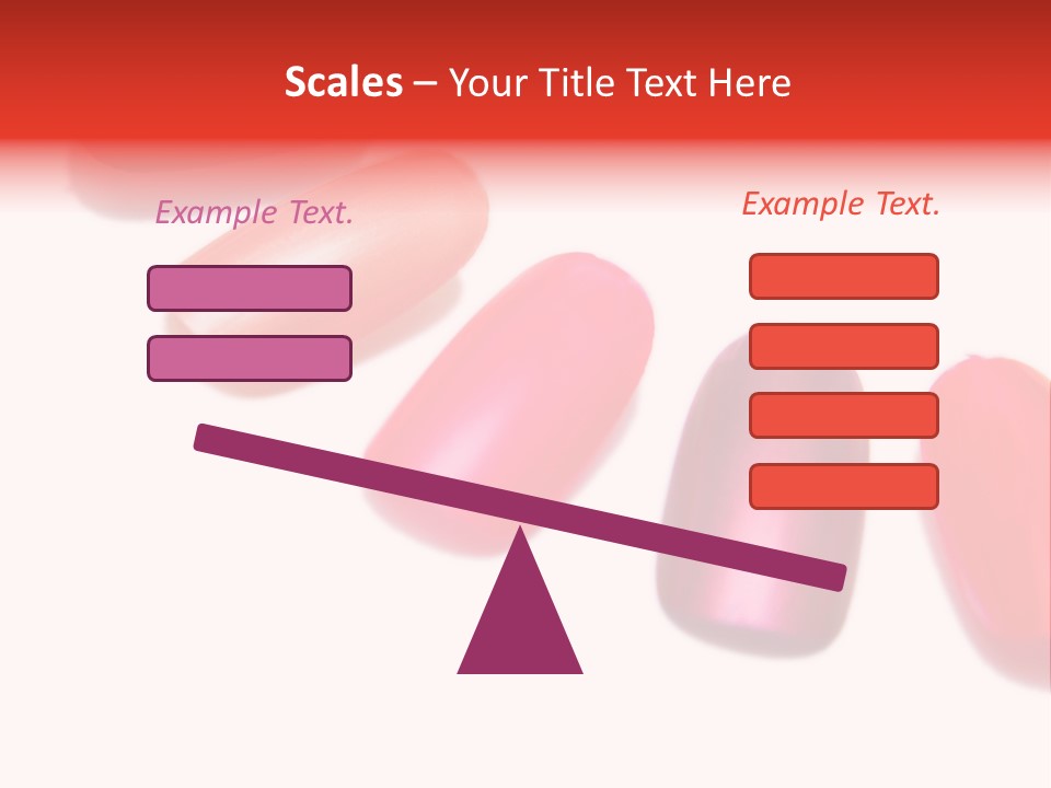 Three Different Shades Of Nail Polish On A White Background PowerPoint Template