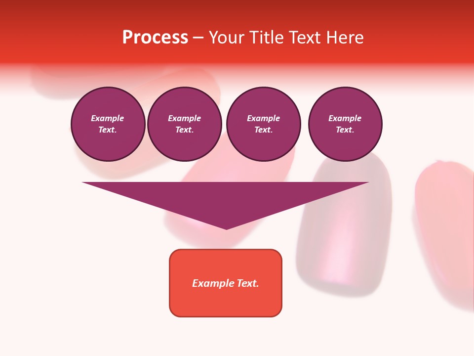 Three Different Shades Of Nail Polish On A White Background PowerPoint Template