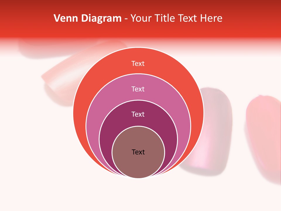 Three Different Shades Of Nail Polish On A White Background PowerPoint Template