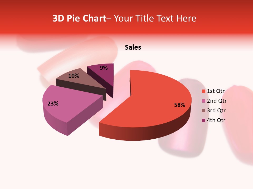 Three Different Shades Of Nail Polish On A White Background PowerPoint Template