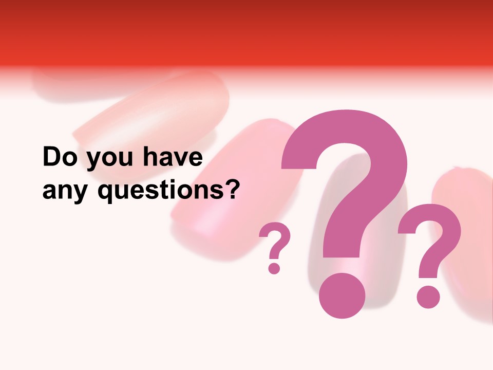 Three Different Shades Of Nail Polish On A White Background PowerPoint Template