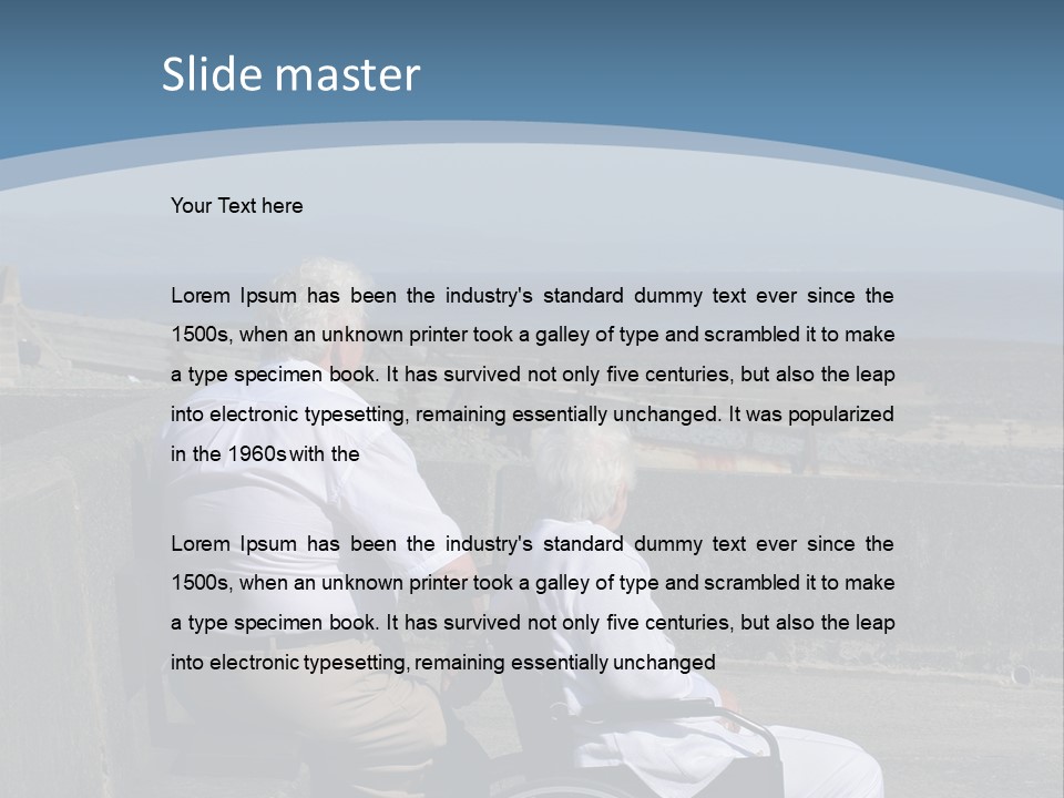 A Man In A Wheel Chair With A Woman Sitting Next To Him PowerPoint Template