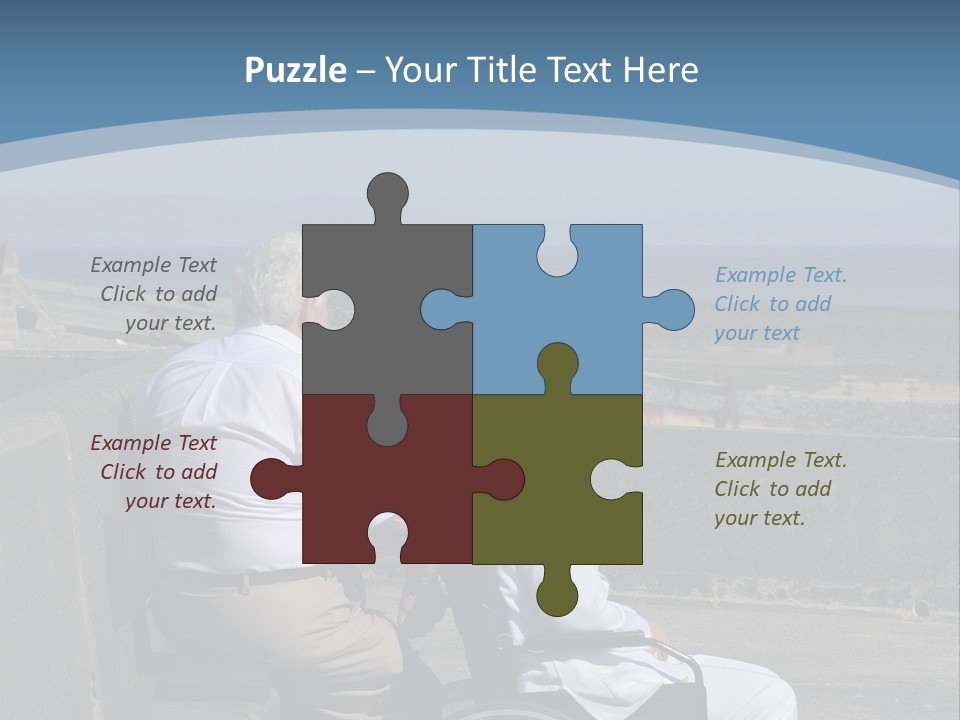 A Man In A Wheel Chair With A Woman Sitting Next To Him PowerPoint Template