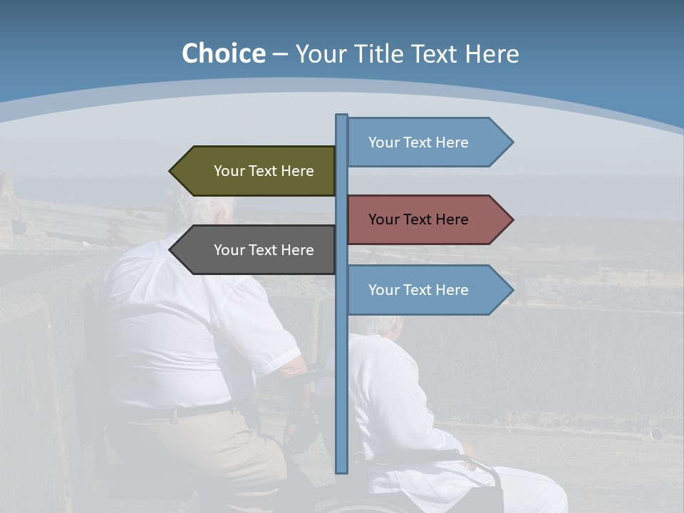 A Man In A Wheel Chair With A Woman Sitting Next To Him PowerPoint Template