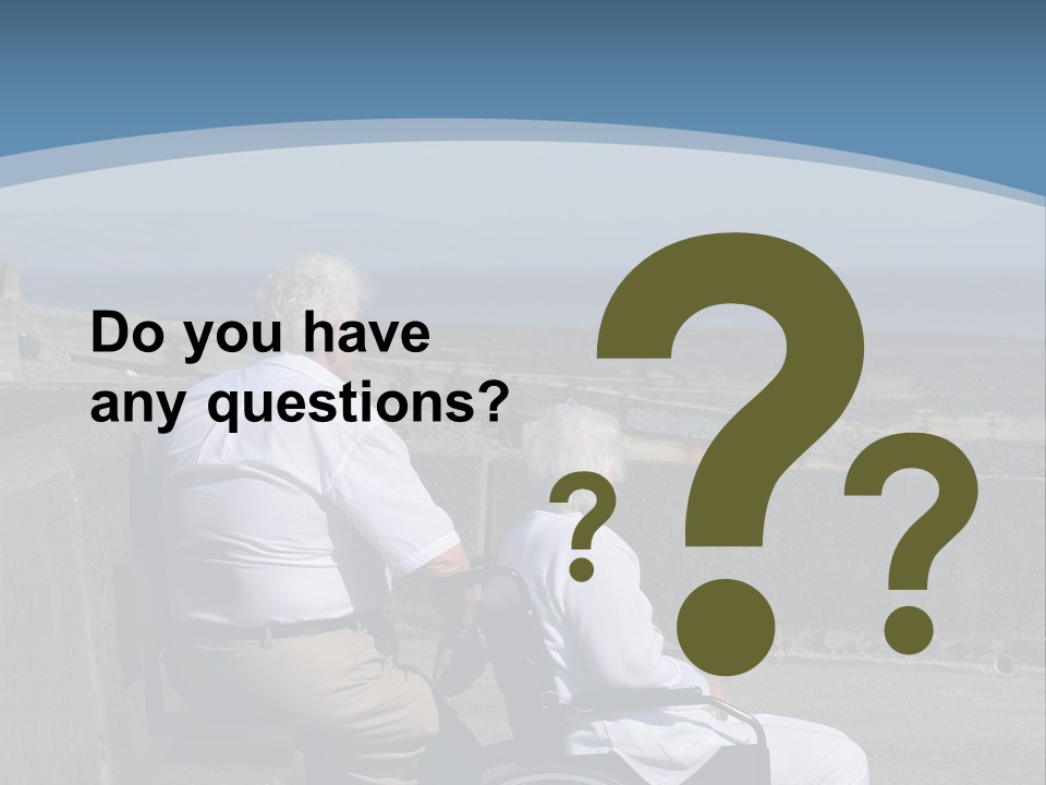 A Man In A Wheel Chair With A Woman Sitting Next To Him PowerPoint Template