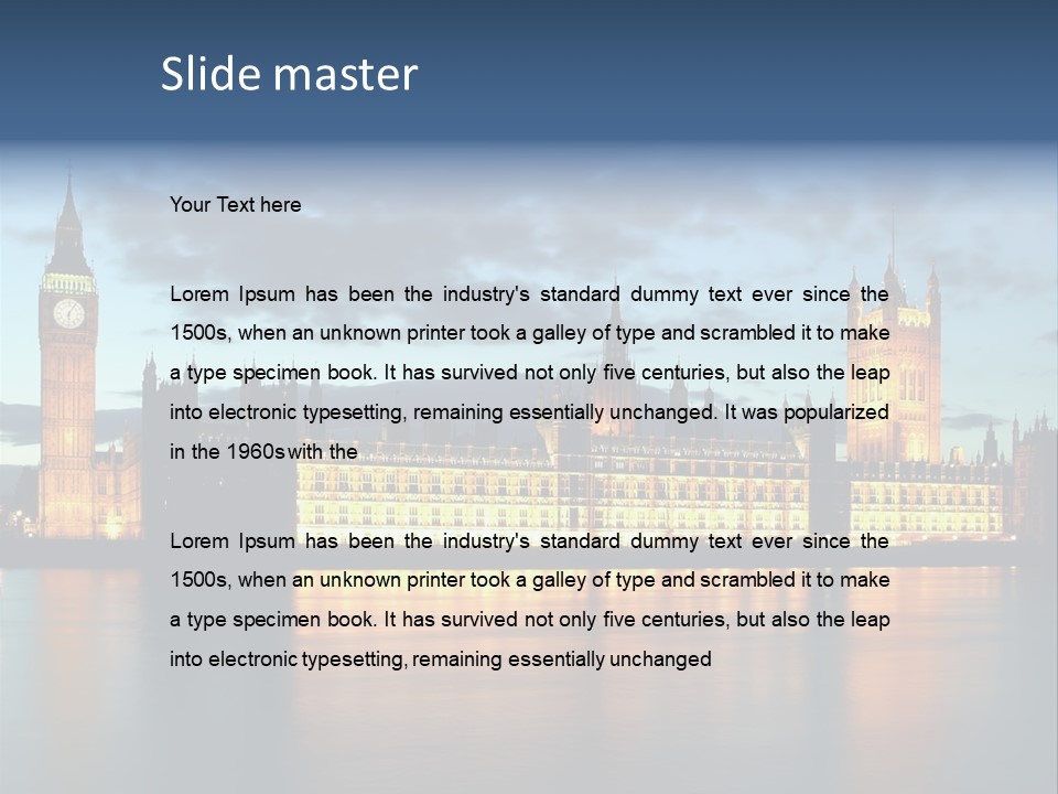 Houses Of Parliament Lit Up At Sunset PowerPoint Template