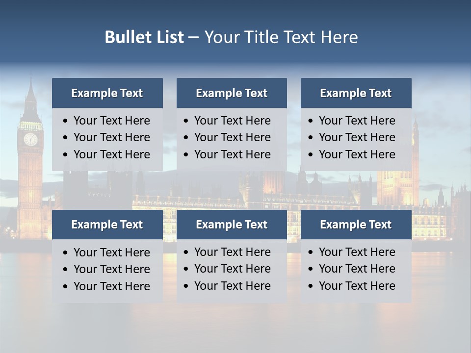 Houses Of Parliament Lit Up At Sunset PowerPoint Template
