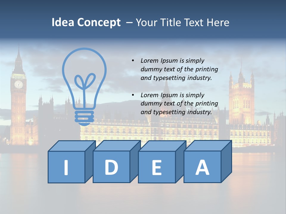 Houses Of Parliament Lit Up At Sunset PowerPoint Template