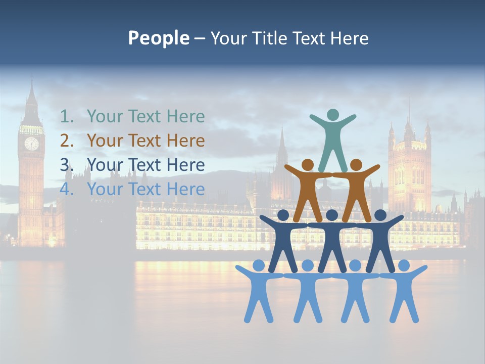 Houses Of Parliament Lit Up At Sunset PowerPoint Template