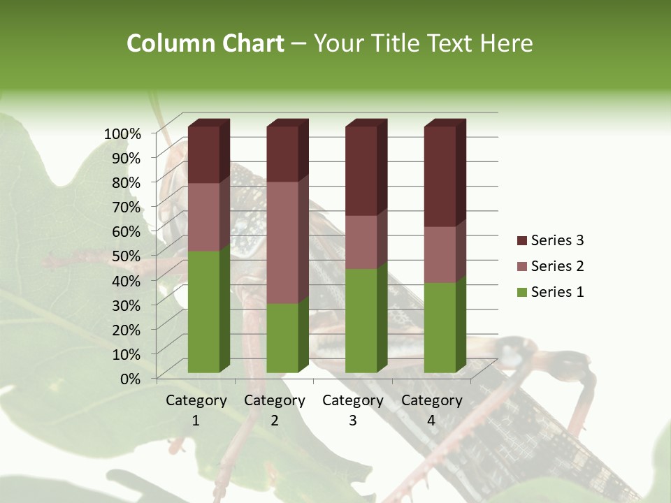 Locust Eating A Leaf Of An Oak - Macro Shot PowerPoint Template