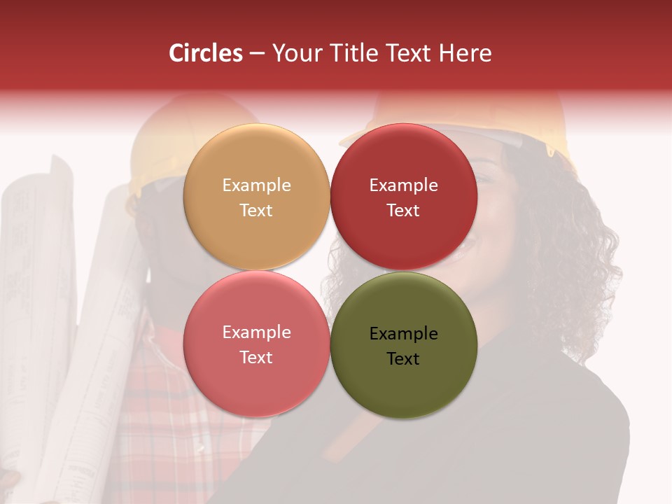 Team Of Architect And Builder In Hardhats PowerPoint Template