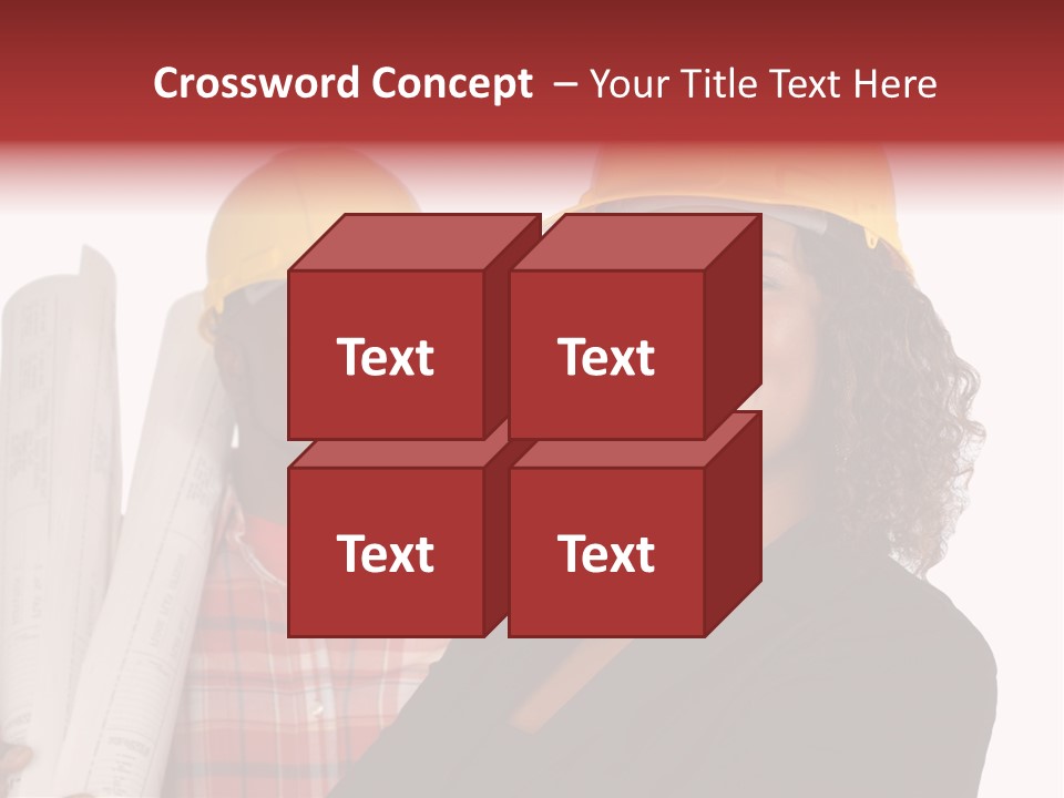Team Of Architect And Builder In Hardhats PowerPoint Template