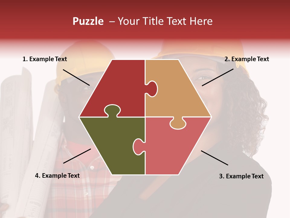 Team Of Architect And Builder In Hardhats PowerPoint Template