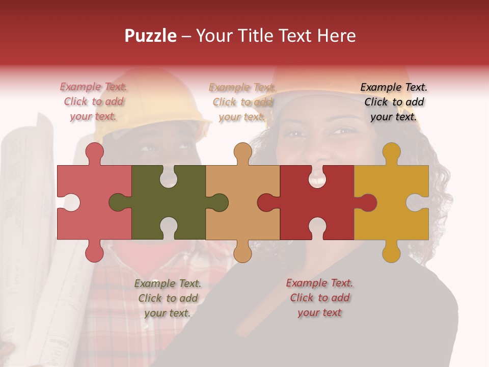 Team Of Architect And Builder In Hardhats PowerPoint Template