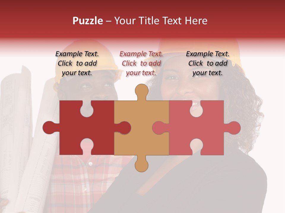 Team Of Architect And Builder In Hardhats PowerPoint Template