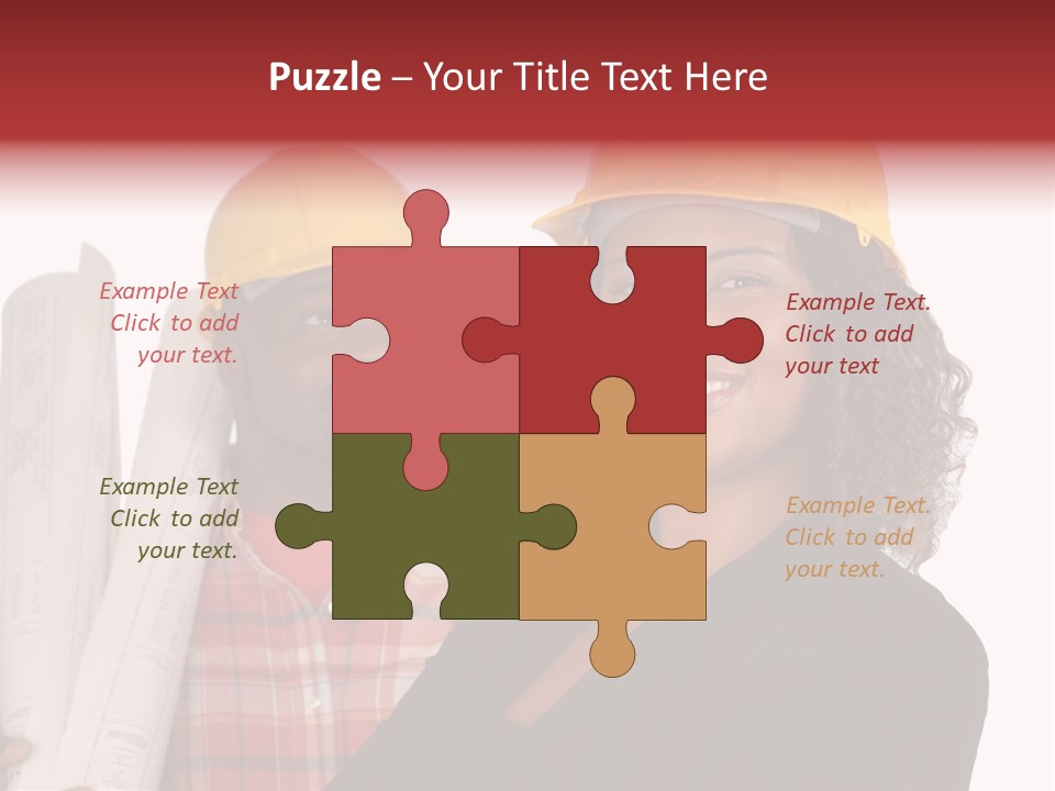 Team Of Architect And Builder In Hardhats PowerPoint Template