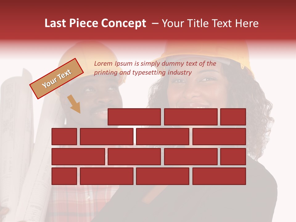 Team Of Architect And Builder In Hardhats PowerPoint Template