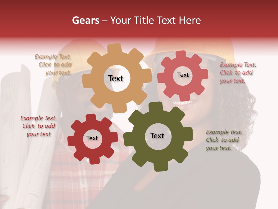 Team Of Architect And Builder In Hardhats PowerPoint Template