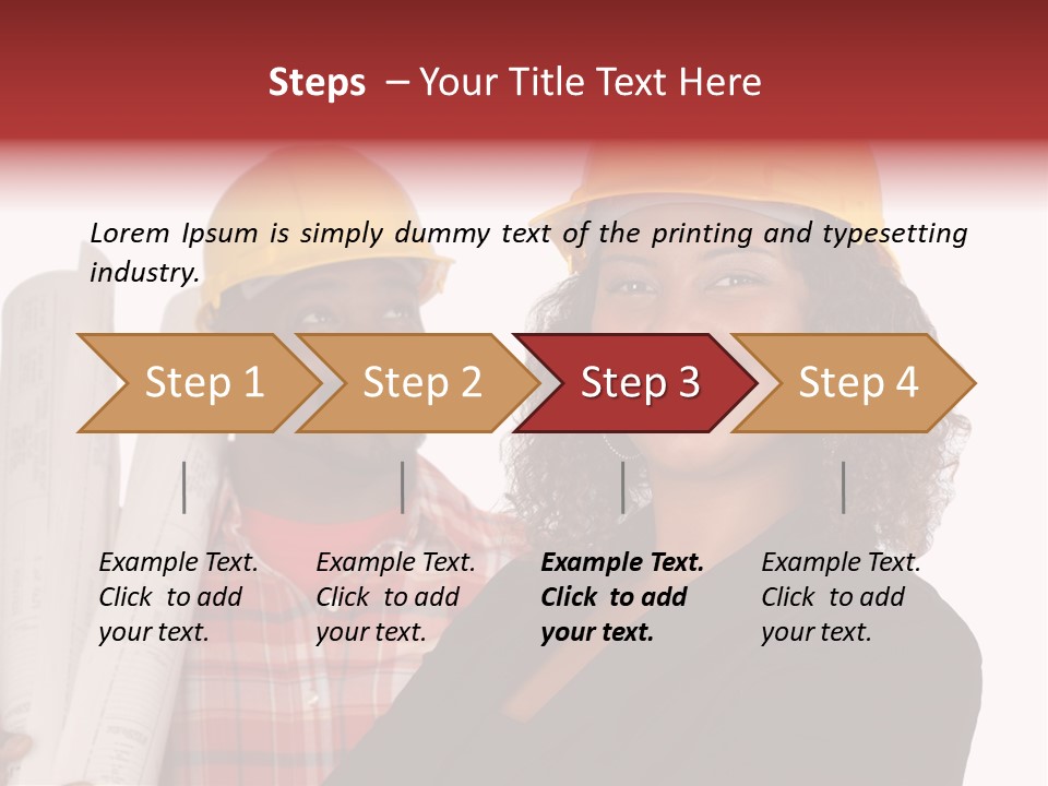 Team Of Architect And Builder In Hardhats PowerPoint Template