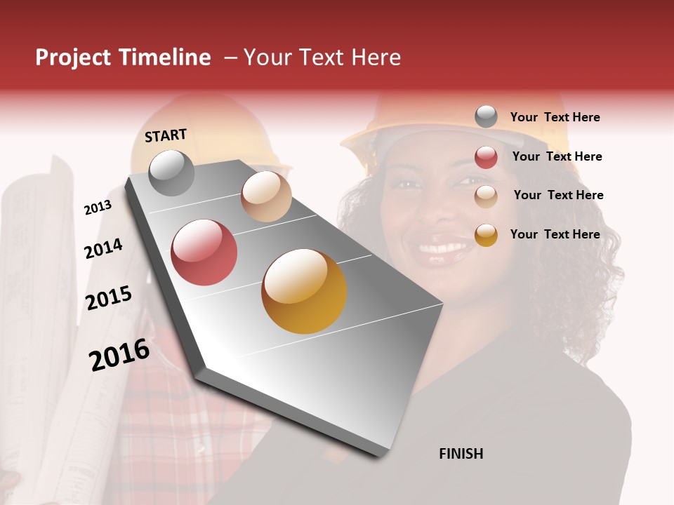 Team Of Architect And Builder In Hardhats PowerPoint Template