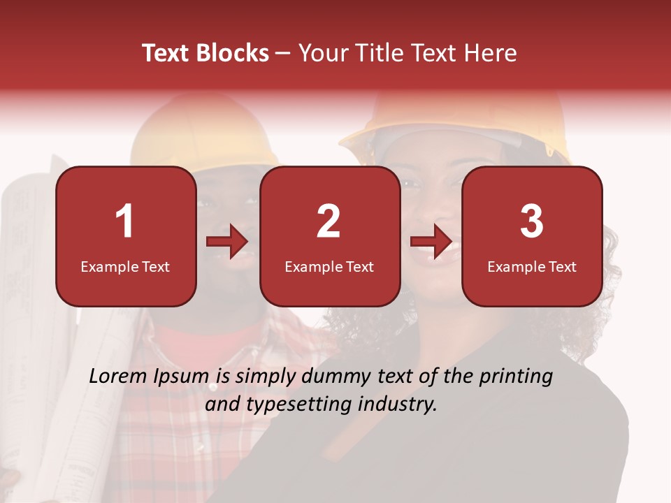 Team Of Architect And Builder In Hardhats PowerPoint Template