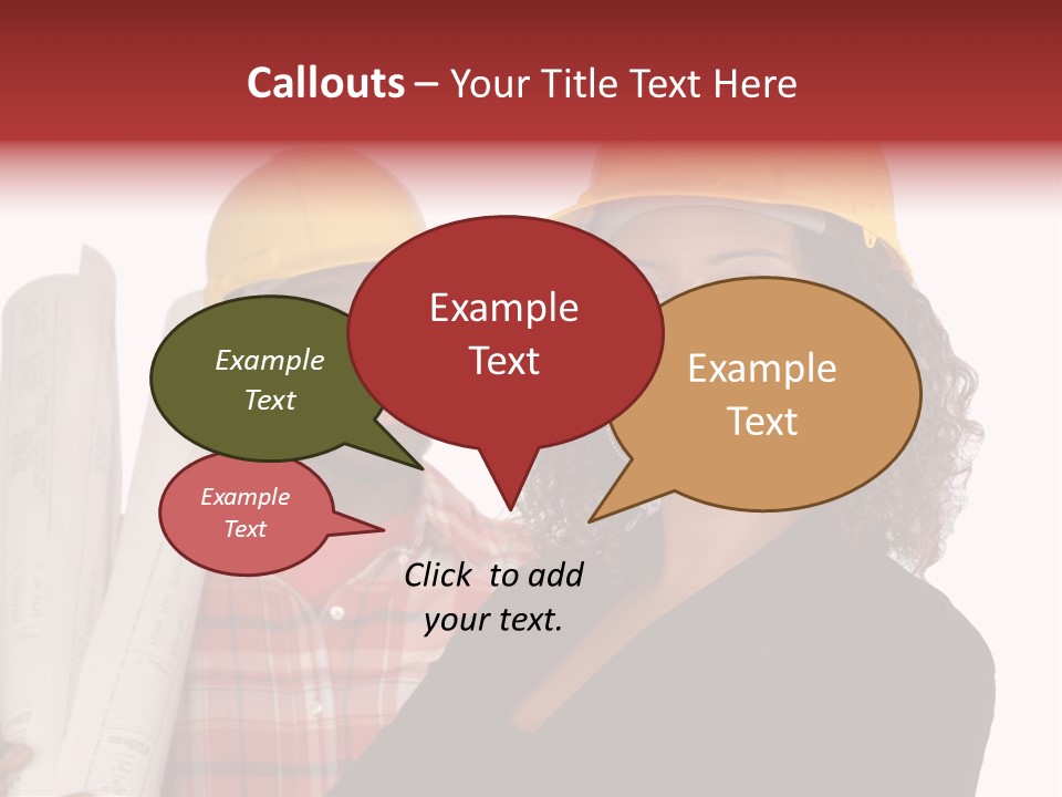 Team Of Architect And Builder In Hardhats PowerPoint Template