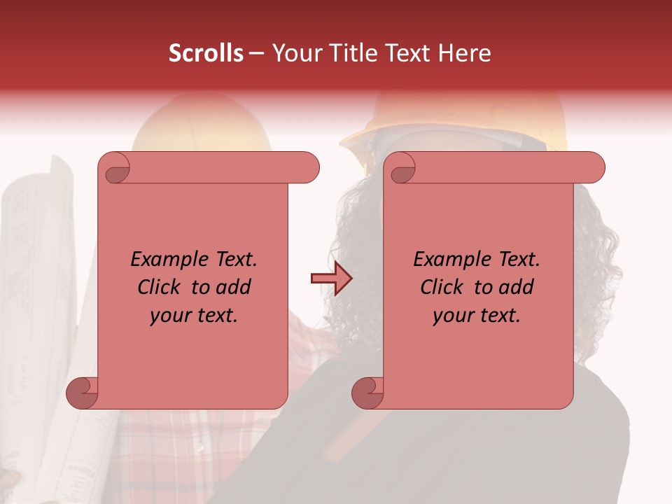 Team Of Architect And Builder In Hardhats PowerPoint Template