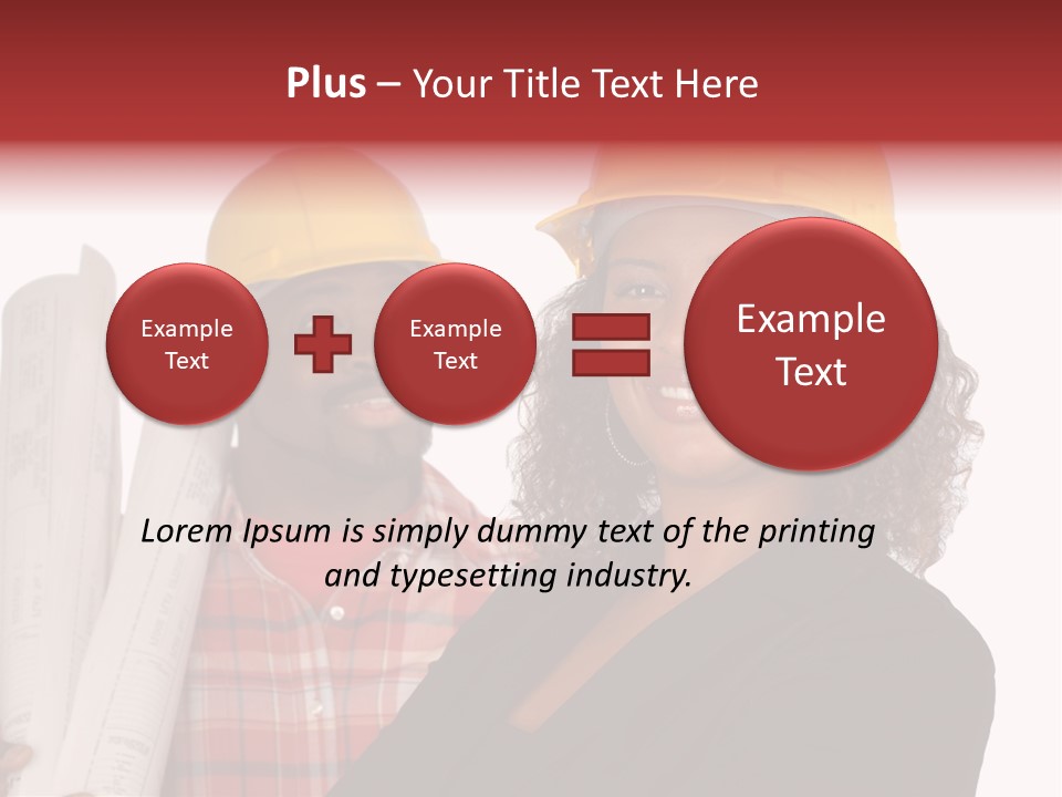 Team Of Architect And Builder In Hardhats PowerPoint Template