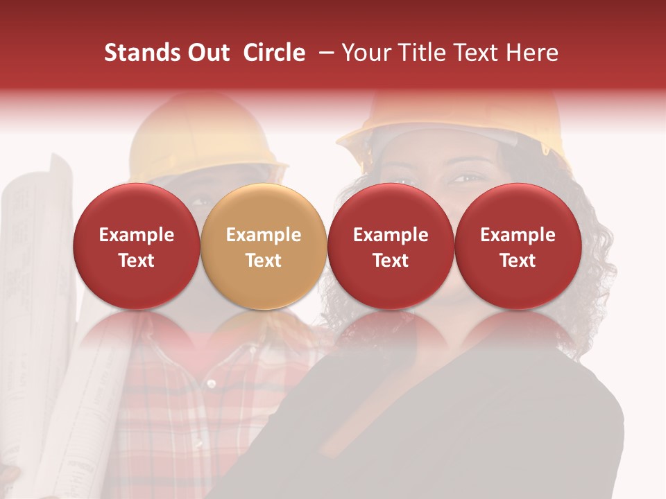 Team Of Architect And Builder In Hardhats PowerPoint Template