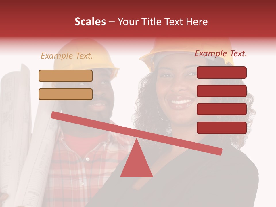 Team Of Architect And Builder In Hardhats PowerPoint Template