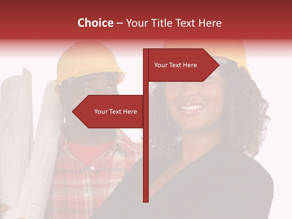 Team Of Architect And Builder In Hardhats PowerPoint Template