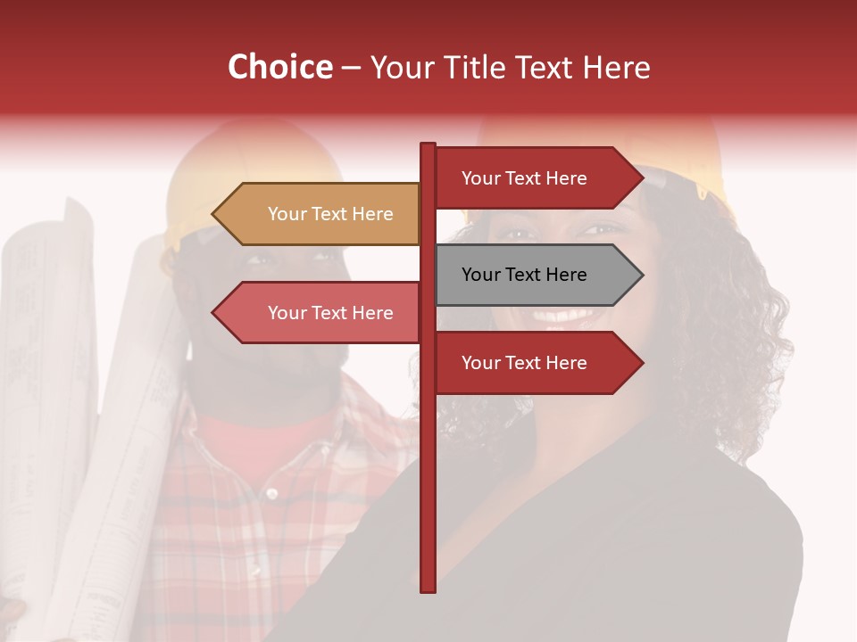 Team Of Architect And Builder In Hardhats PowerPoint Template