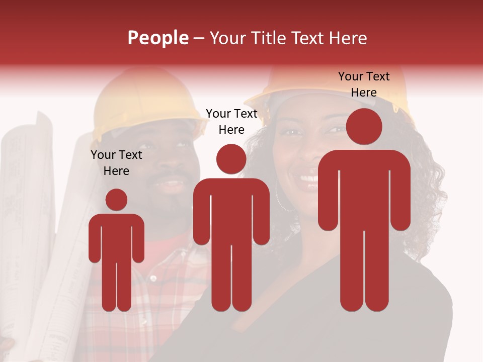 Team Of Architect And Builder In Hardhats PowerPoint Template