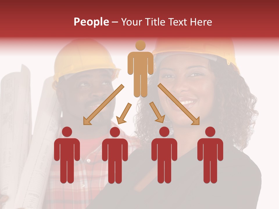 Team Of Architect And Builder In Hardhats PowerPoint Template