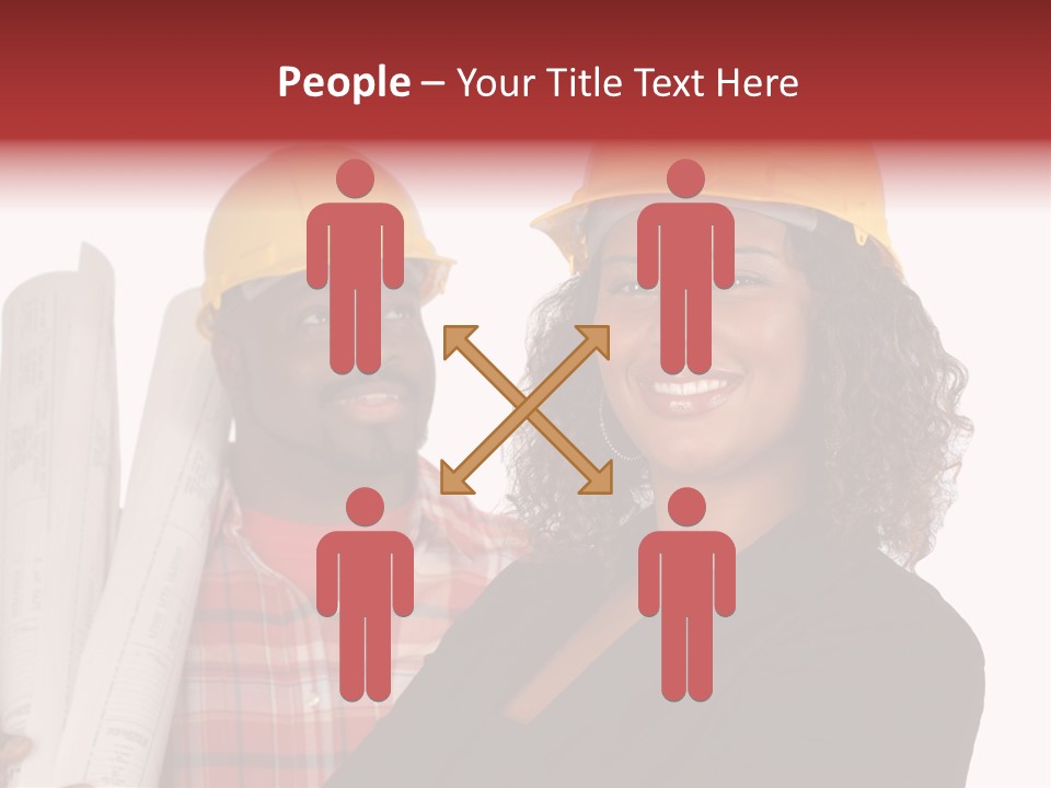 Team Of Architect And Builder In Hardhats PowerPoint Template