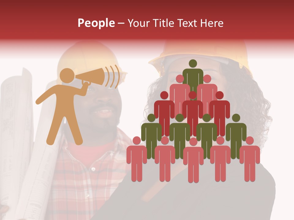 Team Of Architect And Builder In Hardhats PowerPoint Template