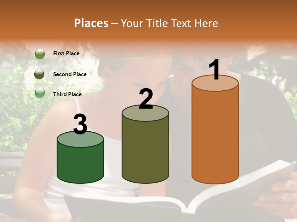 Grandmother And Granddaughter Reading A Book PowerPoint Template