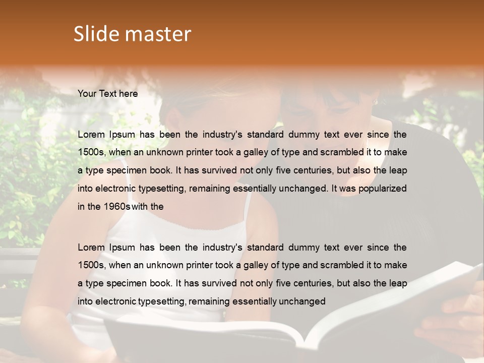 Grandmother And Granddaughter Reading A Book PowerPoint Template