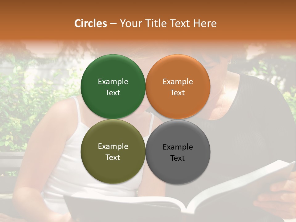 Grandmother And Granddaughter Reading A Book PowerPoint Template