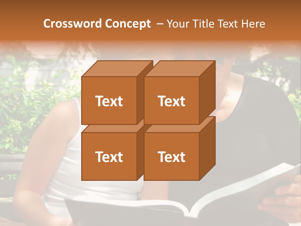 Grandmother And Granddaughter Reading A Book PowerPoint Template