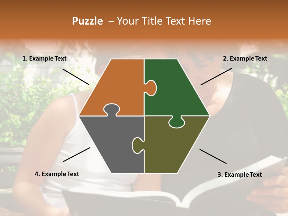 Grandmother And Granddaughter Reading A Book PowerPoint Template