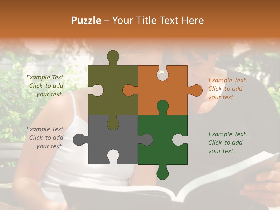 Grandmother And Granddaughter Reading A Book PowerPoint Template