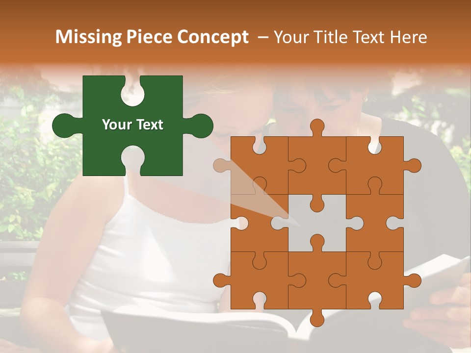 Grandmother And Granddaughter Reading A Book PowerPoint Template