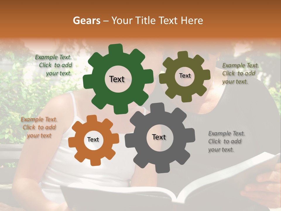 Grandmother And Granddaughter Reading A Book PowerPoint Template