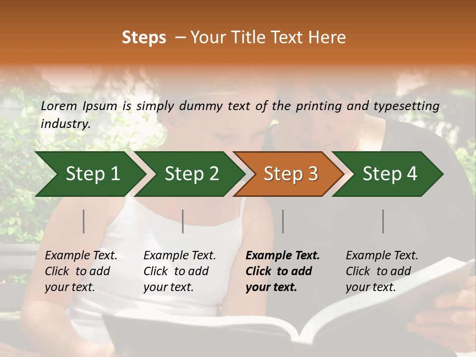 Grandmother And Granddaughter Reading A Book PowerPoint Template